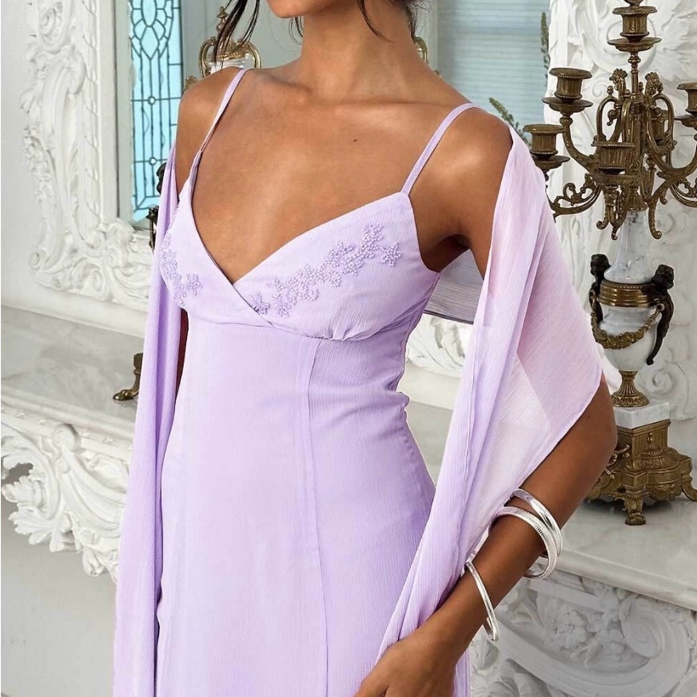 Elegant Lavender Wedding Guest/Prom Dress